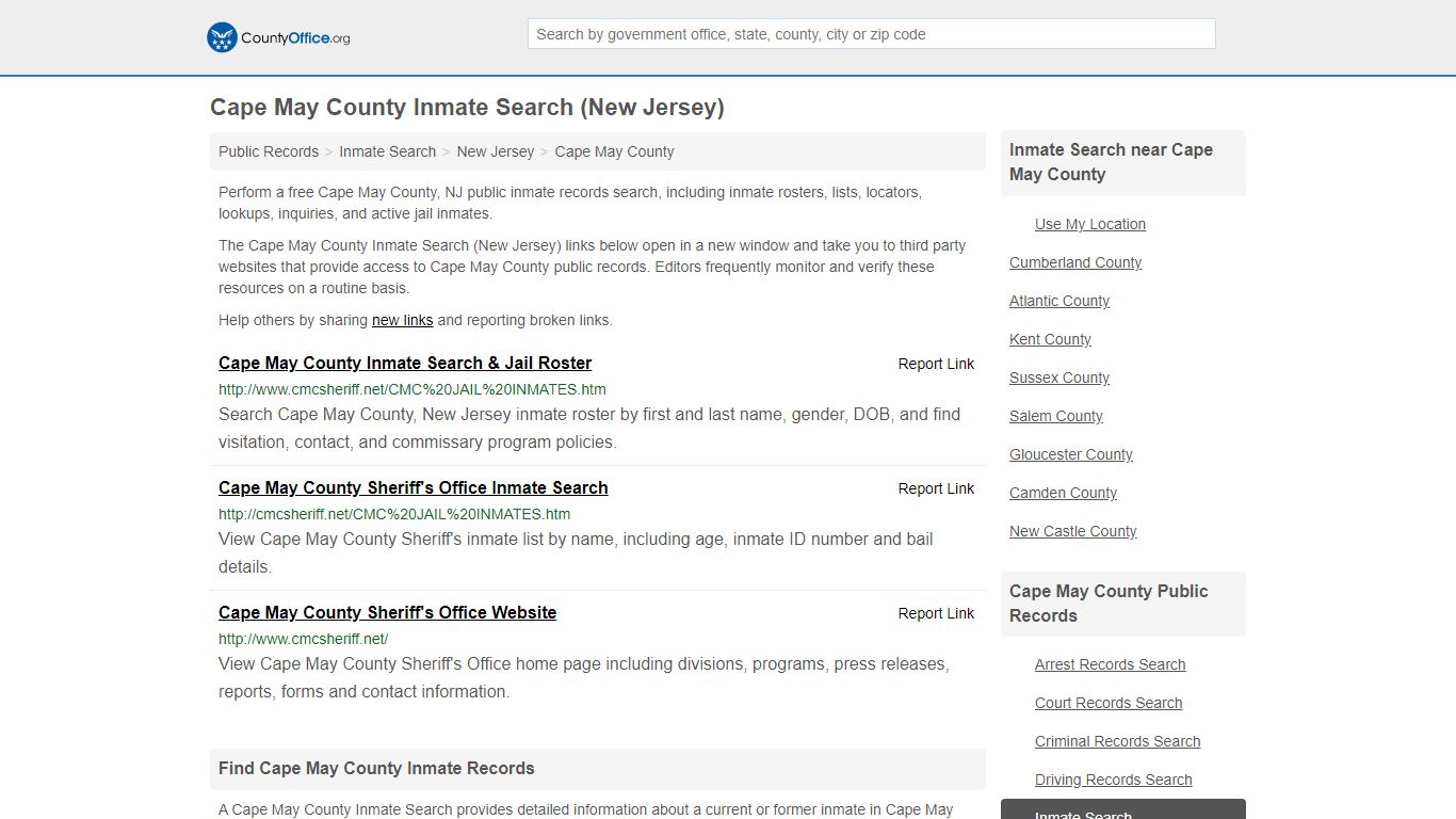 Inmate Search - Cape May County, NJ (Inmate Rosters ...