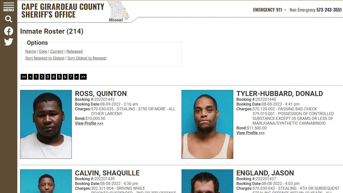 Inmate Roster - Cape Girardeau County, Missouri Sheriff's ...